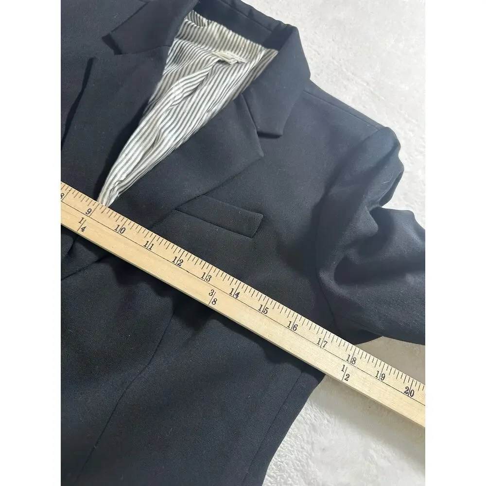 J.‎ Crew Two Button Blazer Black Gold Buttons Classic Size 4 EUC Factory